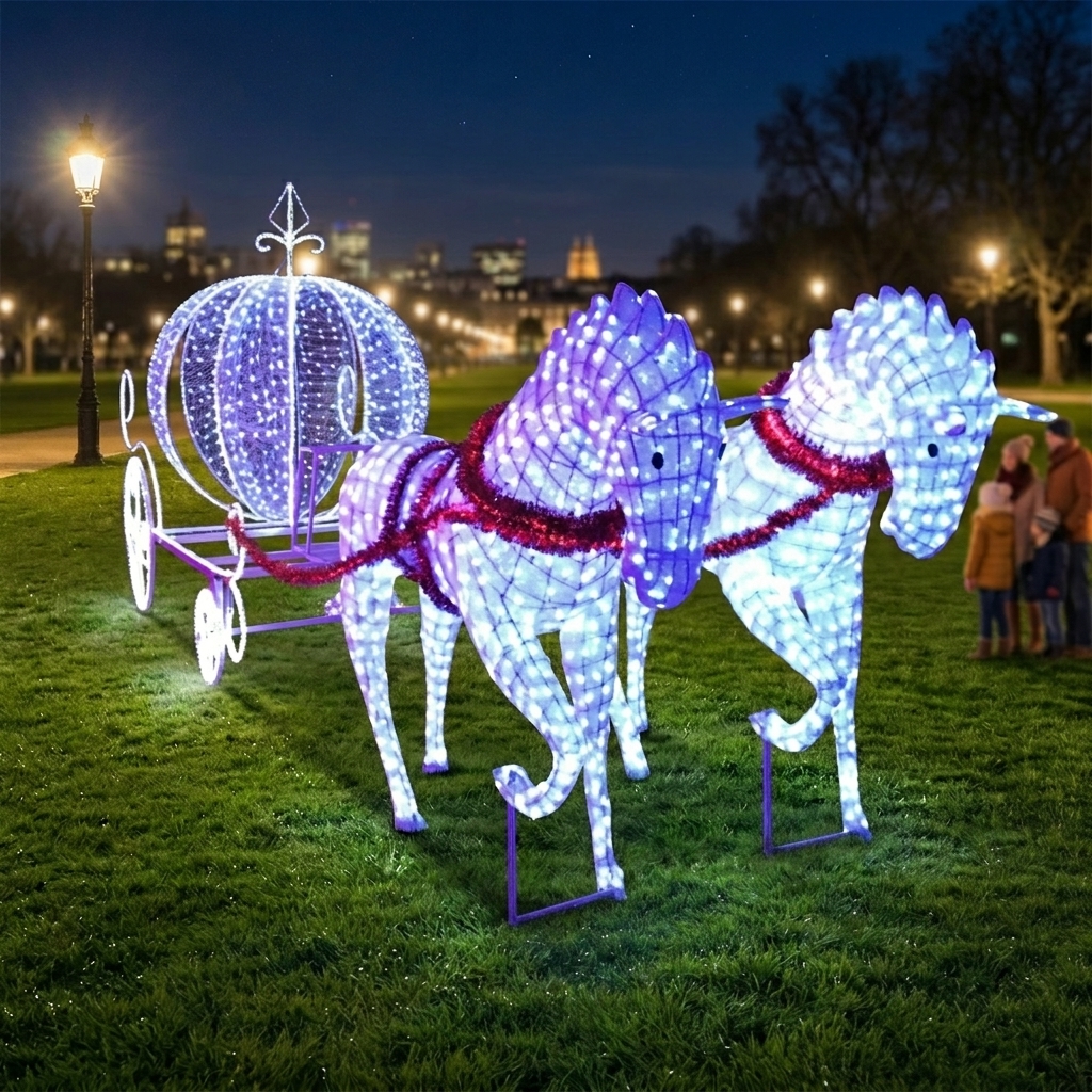 LED horse carriage motif light