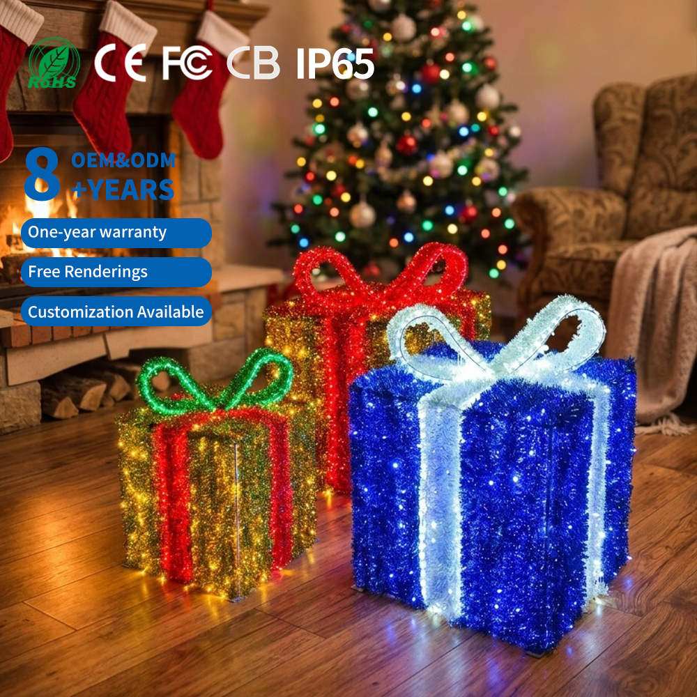 Rated Weather-Resistant 3D LED Gift Box Arch Light Durable Decor Multicolor Effe