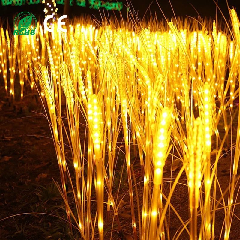 Single Reed LED Garden Lamp Stand Solar Light IP65 Rating Wheat Ear