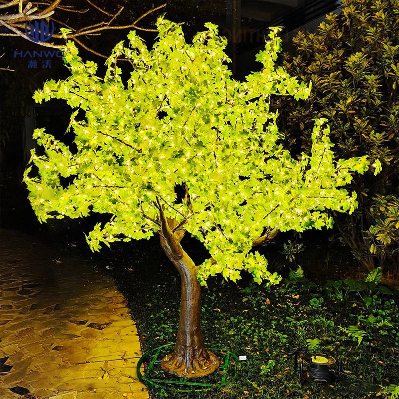 Custom IP65 LED Artificial Cherry Blossom Tree Light Resin Rainproof Decorative Lighting