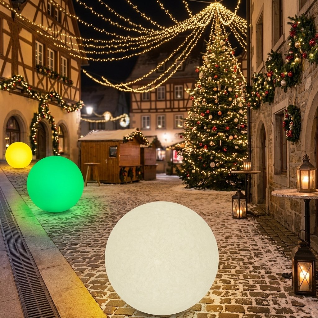 PE IP65 Solar LED Ball Light with Warm White for Thanksgiving Garden