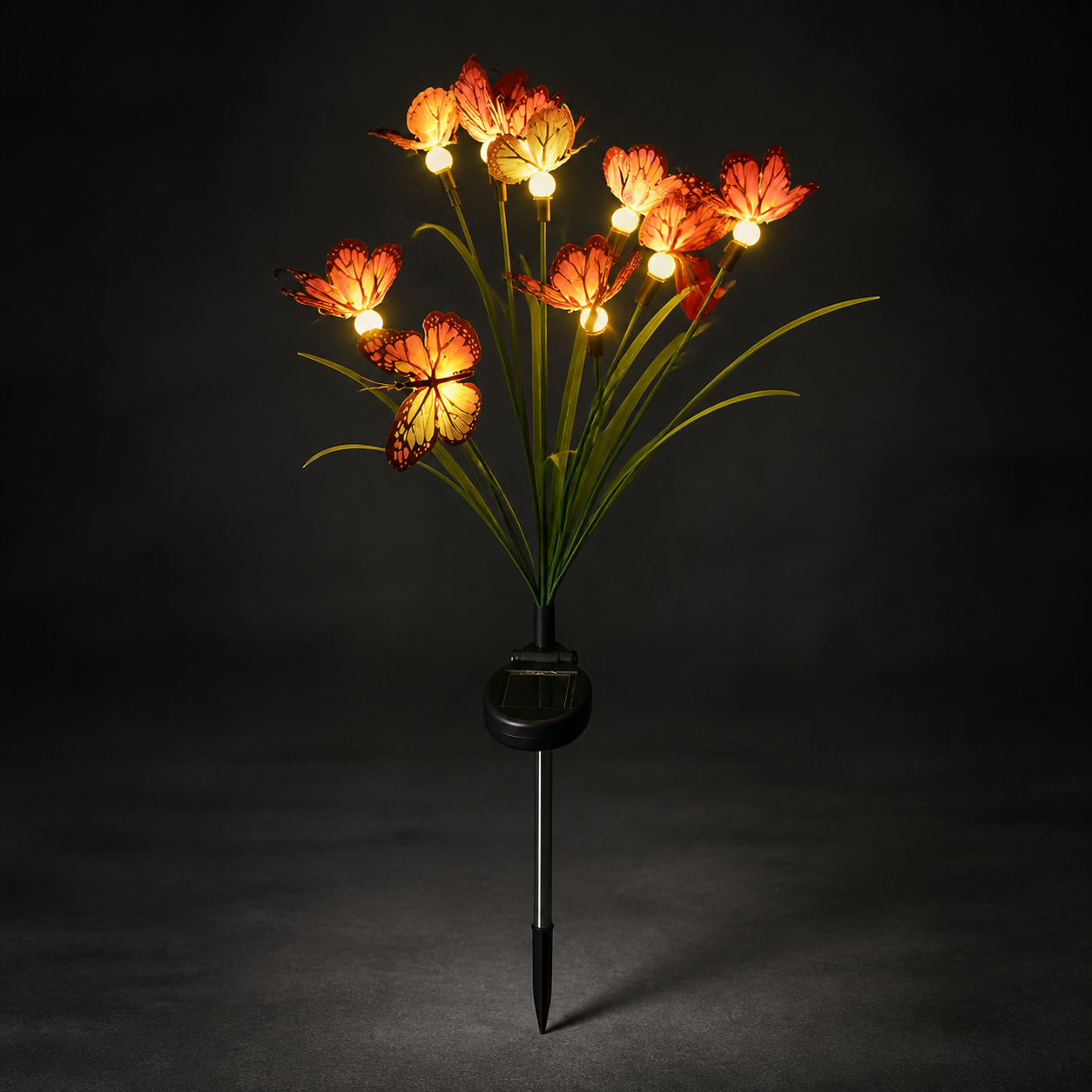 Solar Powered Deck LED Chrysanthemum Flower Light Artificial Flower - product