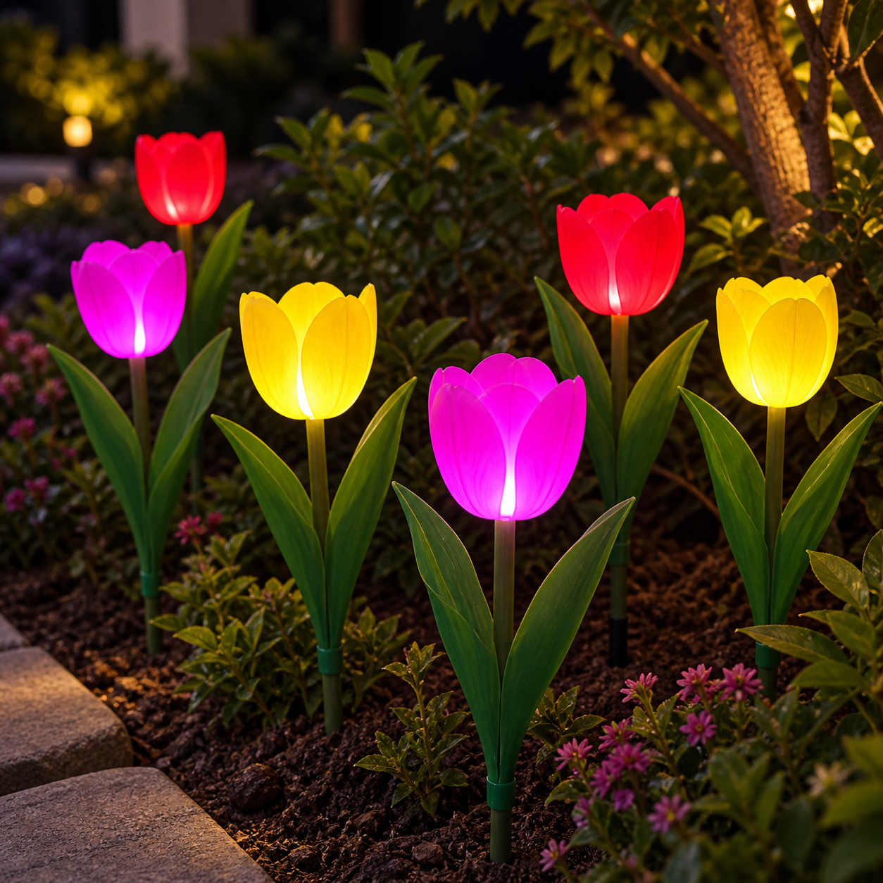 Simulated Tulip Landscape Light for Garden Displays