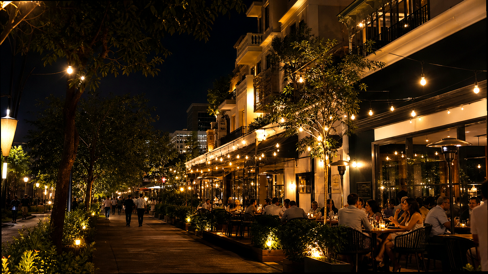 Outdoor Restaurant and Cafe Patio Lighting Project